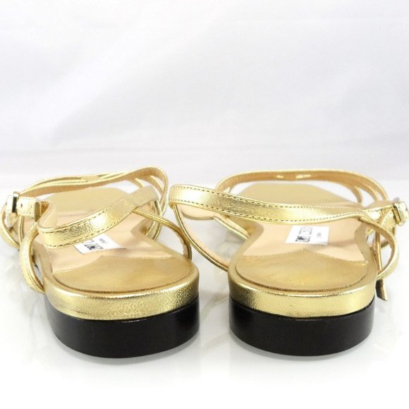 NWT$495 Jimmy Choo Arien Flat Metallic Leather Strappy Cage Sandals 37, 6.5-7 - Picture 10 of 13